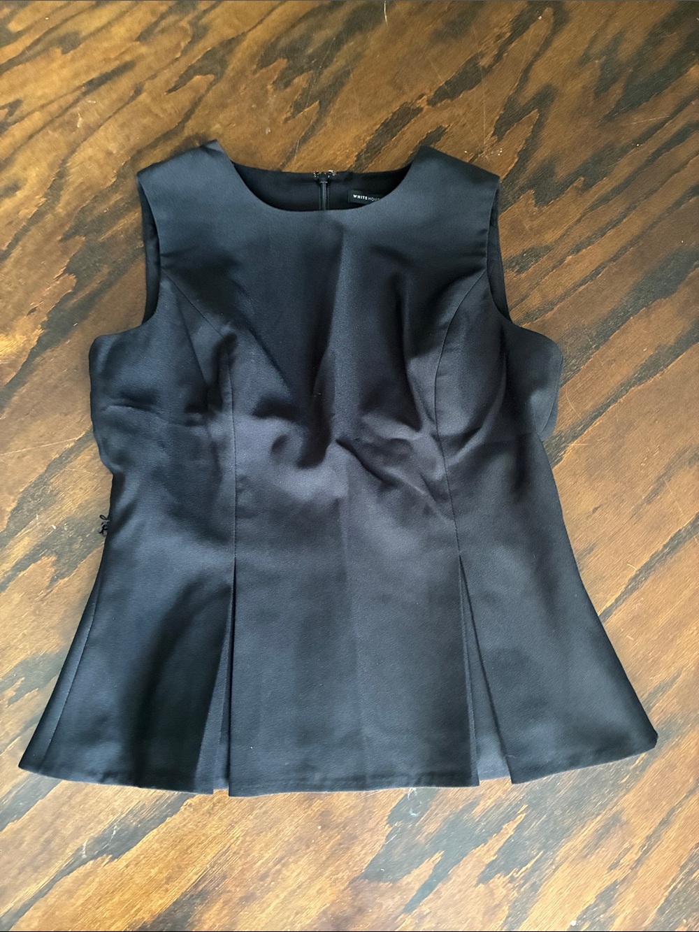 White House Black Market Black Sleeveless Peplum Shell